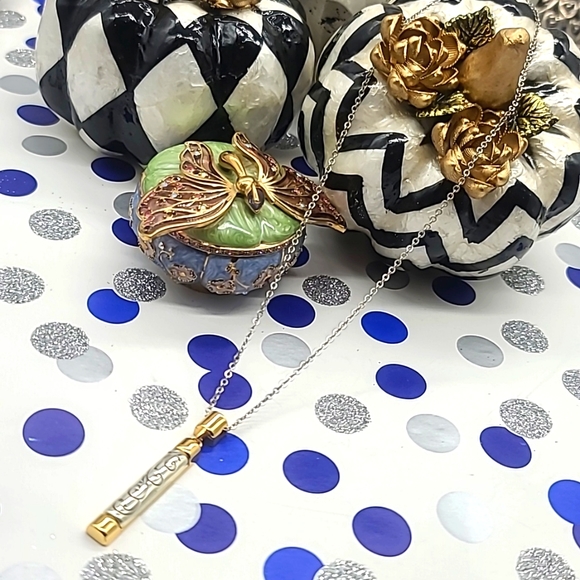 NWOTS! $58 Brighton "Venezia" Two-Tone Scrolled Slim Pendant Necklace - Picture 3 of 10